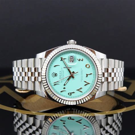 rolex arabic dial tiffany|rolex datejust 41 tiffany blue.